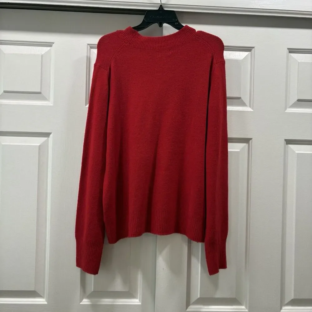 J. Crew Factory Red Crew Neck Sweater Extra Soft Yarn Size XL